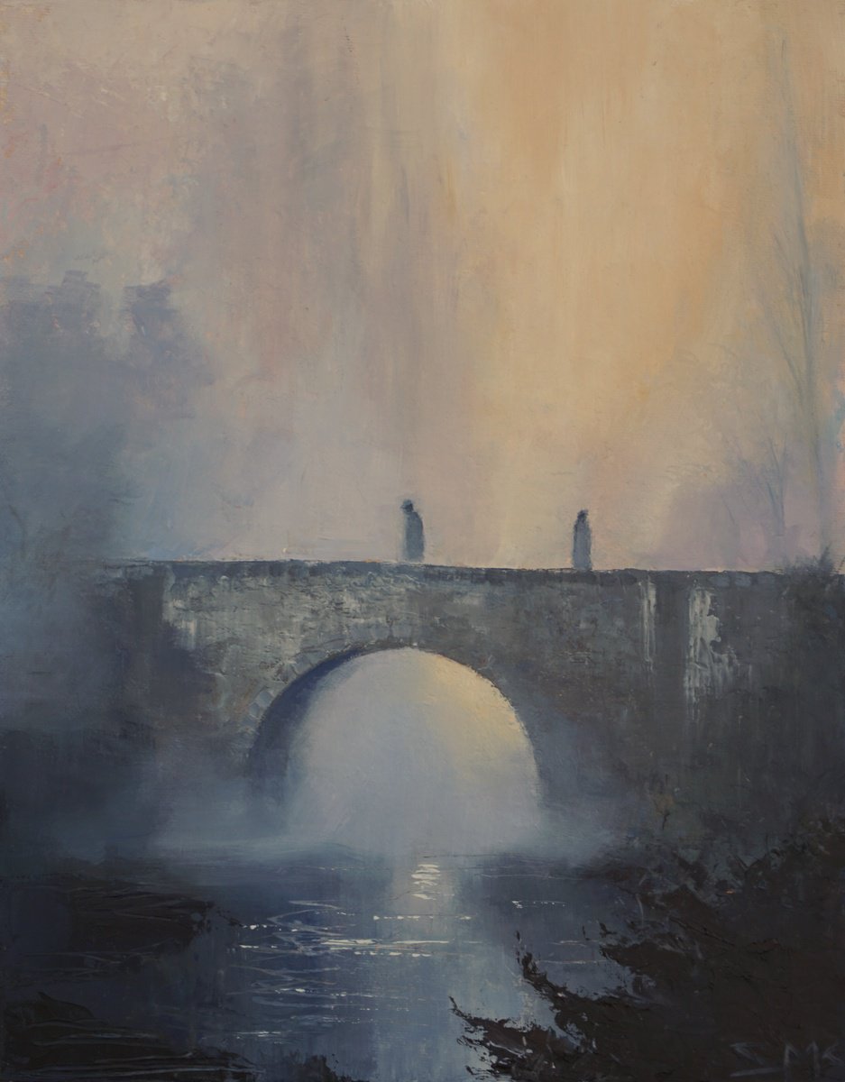 Impressionistic Landscape Oil Painting By Scott Mclachlan, 11 X 14", Bridge Of Sighs, Original Artwork