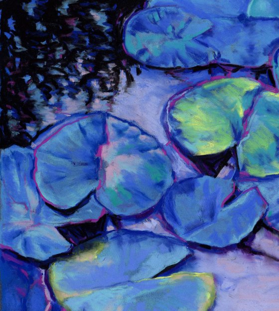 Water Lily Study in Blue