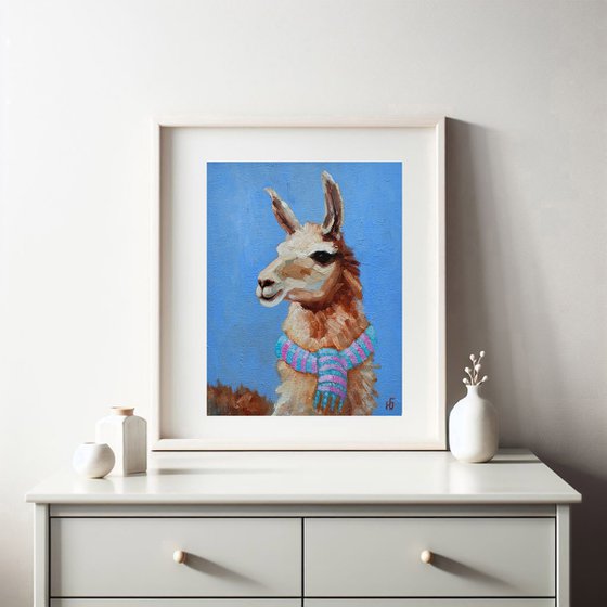 Llama in a scarf