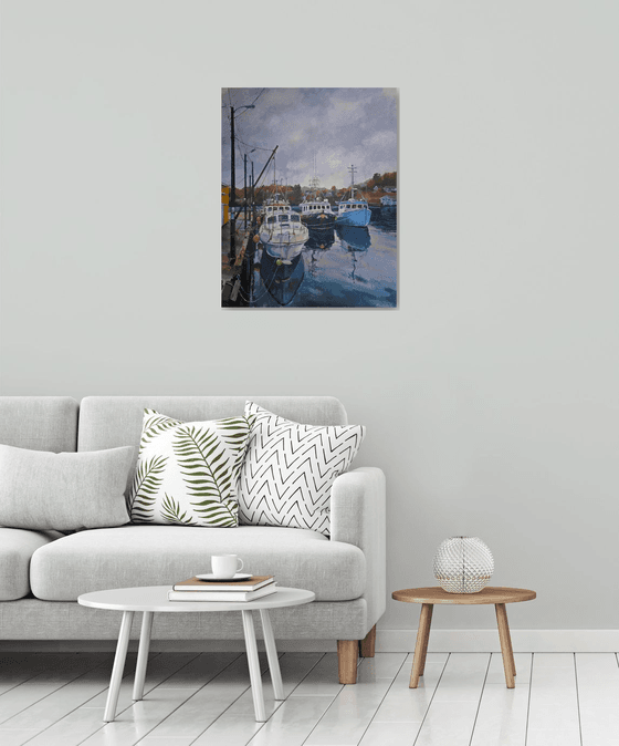 Autumn boats (24x30x0.7'')