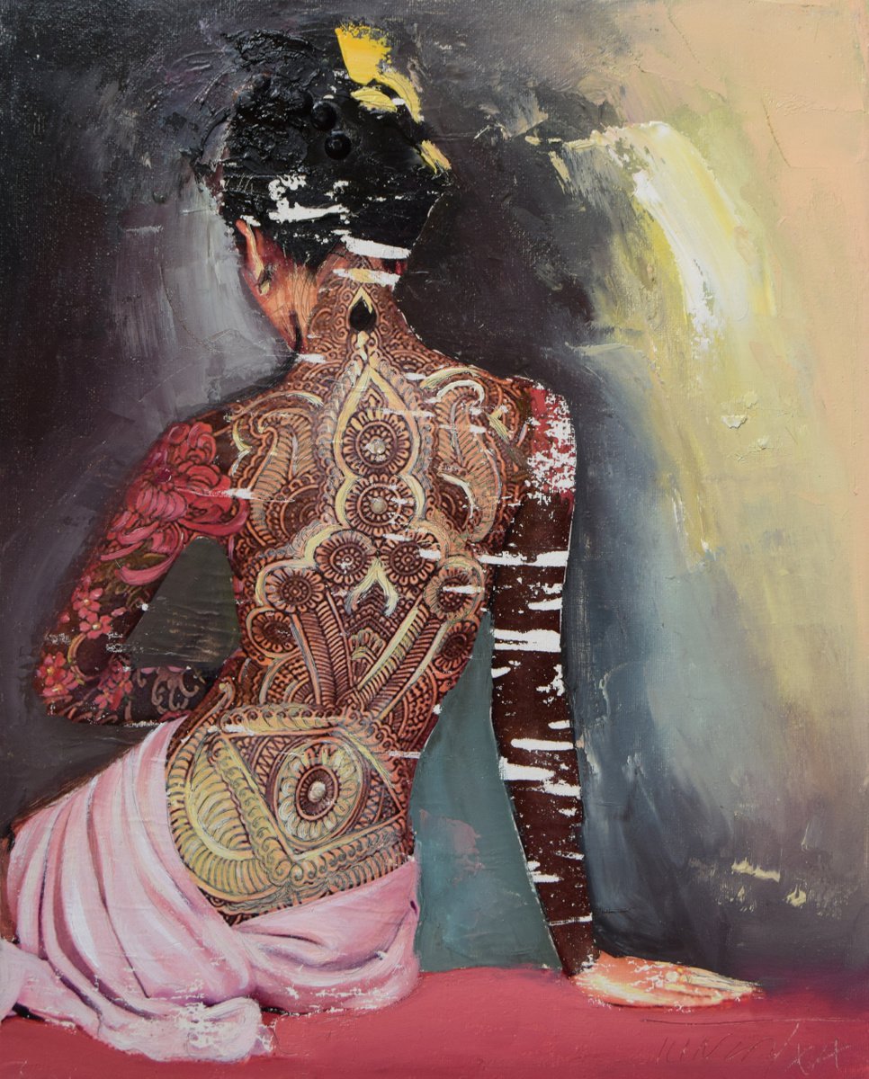 Expressive Portrait Painting By Catalin Ilinca, 13 X 16, Under My Skin (Xxiii), Original Artwork