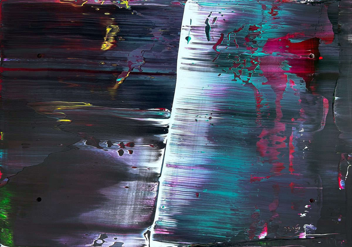 Expressive Abstract Acrylic Painting By Preston M. Smith (Pms), 25 X 18", "Dead Man Walking", Original Artwork