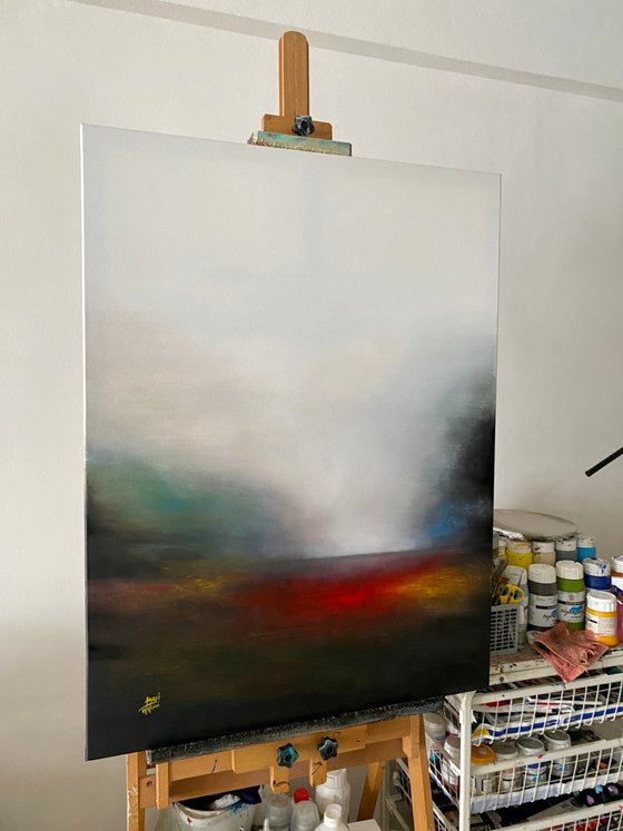 'Misty Mornings' Large Abstract Painting