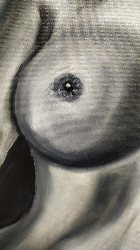 Nude beauty, erotic gestural girl oil painting, gift art, bedroom painting