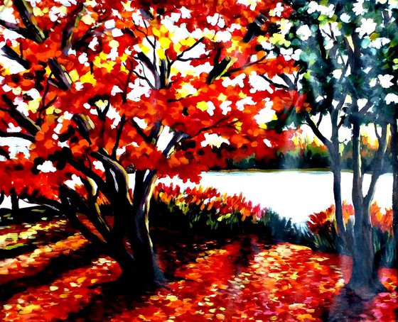 Beauty of Autumn Forest - Acrylic on Canvas Painting