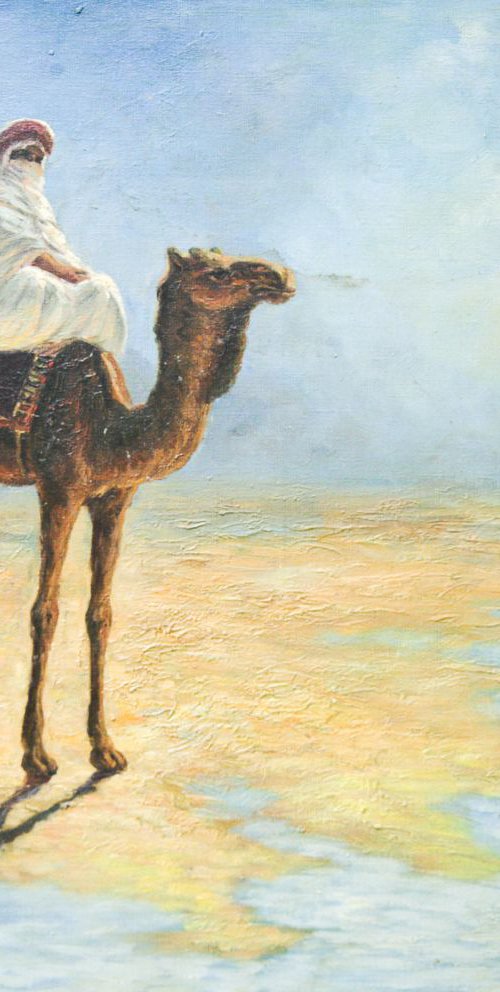 Oriental desert warrior on camel 3127 by GOUYETTE jean-michel