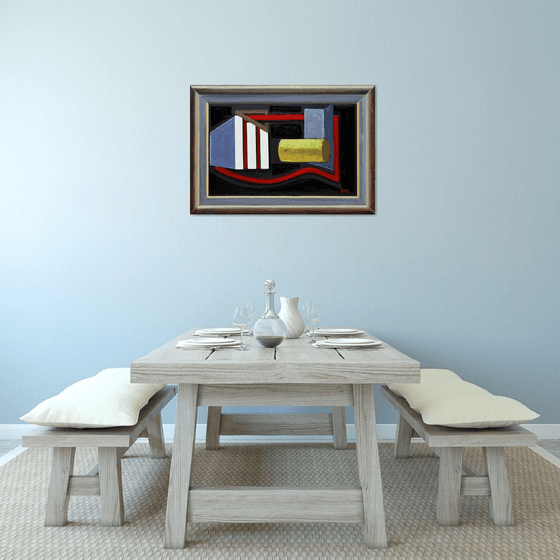 Realistic Representation Of A Framed Abstract, 100 cm x 70 cm