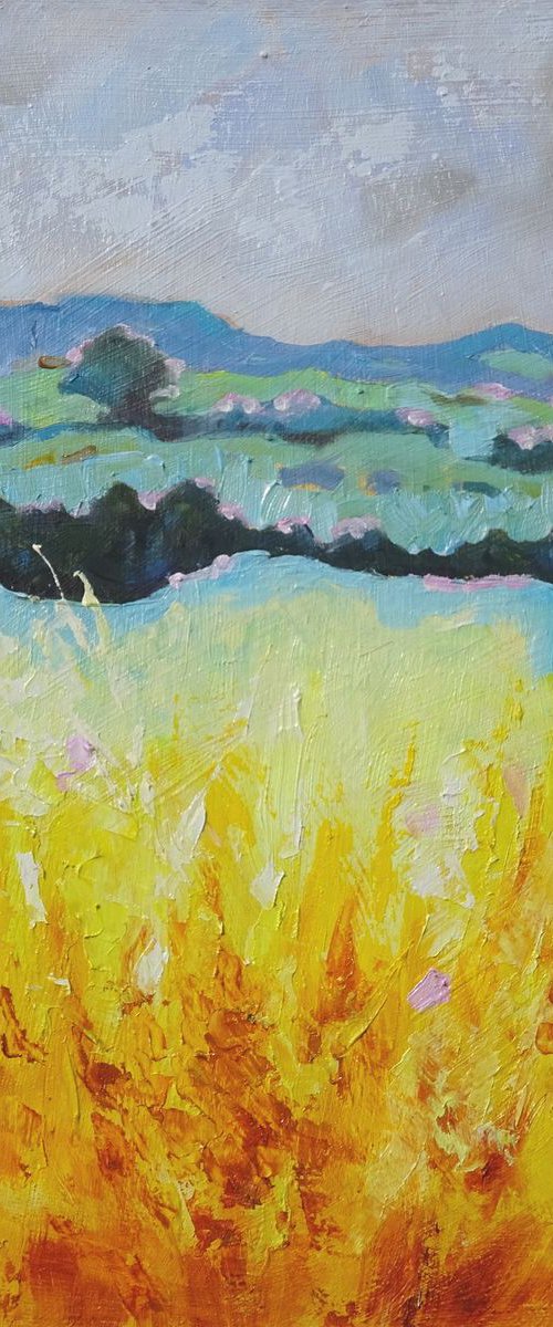 Yellow Fields at Oundle by Mary Kemp