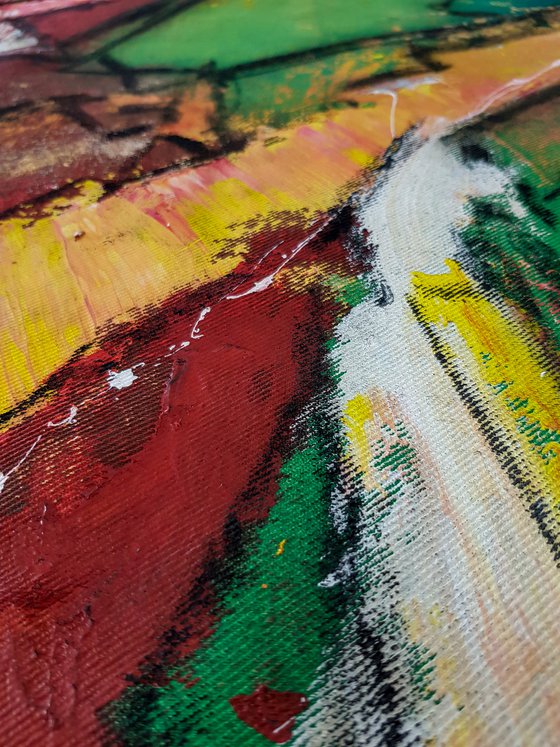 Eminenta N-1 (XXXL) - Abstract Painting (H)155x(W)168 cm. Acrylic on Unframed Raw Cotton Canvas