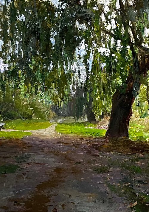 Park with willows by Denys Gorodnychyi