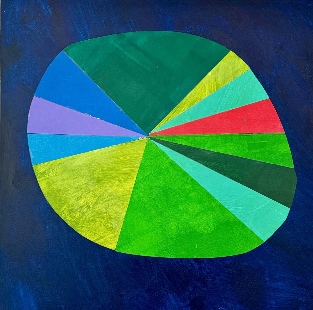 Geometric Abstract Collage By Domenica Brockman, 16 X 16, Magnet, Original Artwork