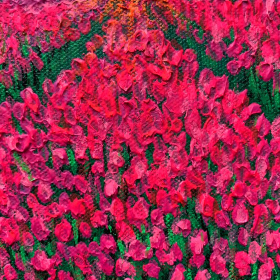 Tulip fields ! Small Painting!!  Ready to hang