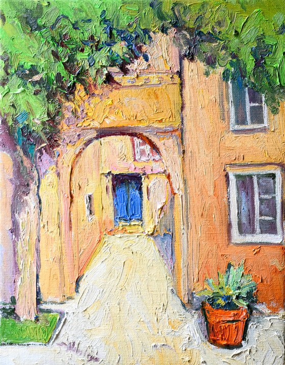 Landscape with Blue Door, Sunny Day