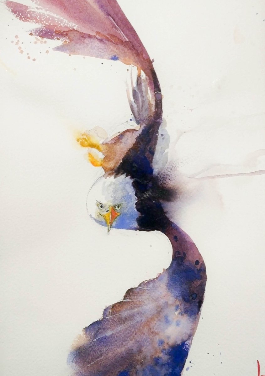 Expressive Animal Watercolour By Flavio Furlan, 11 X 14, Queen Of Winds, Original Artwork