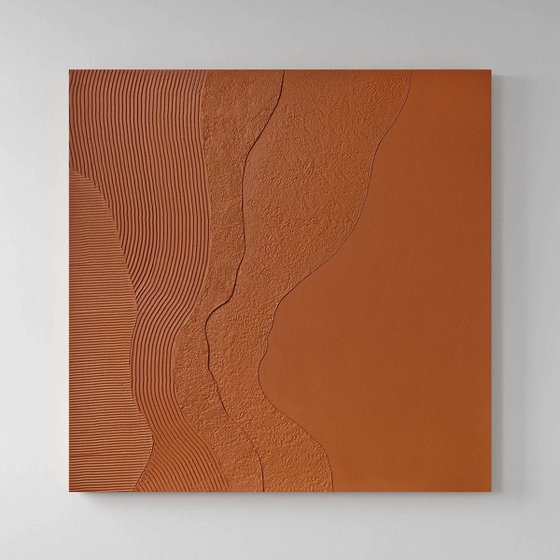 "Nulla 2" Terracotta textured abstract art
