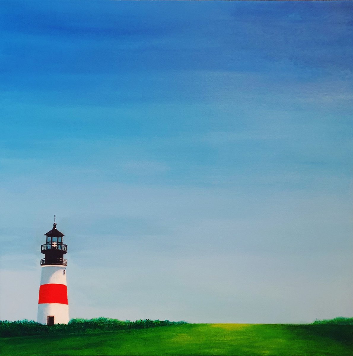 Lighthouse #10, 50x50cm, ready to hang by Silvija Horvat