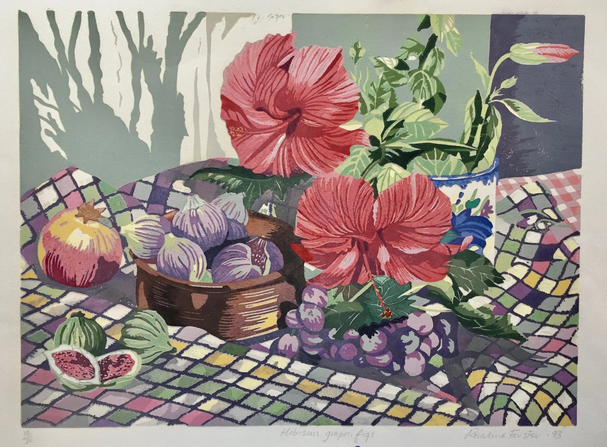 Hibiscus Grapes and figs. by Rosalind Forster