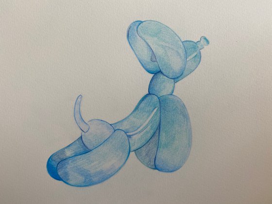 Blue balloon dog pencil drawing