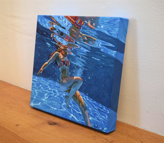 Underneath XXXIII - Miniature swimming painting