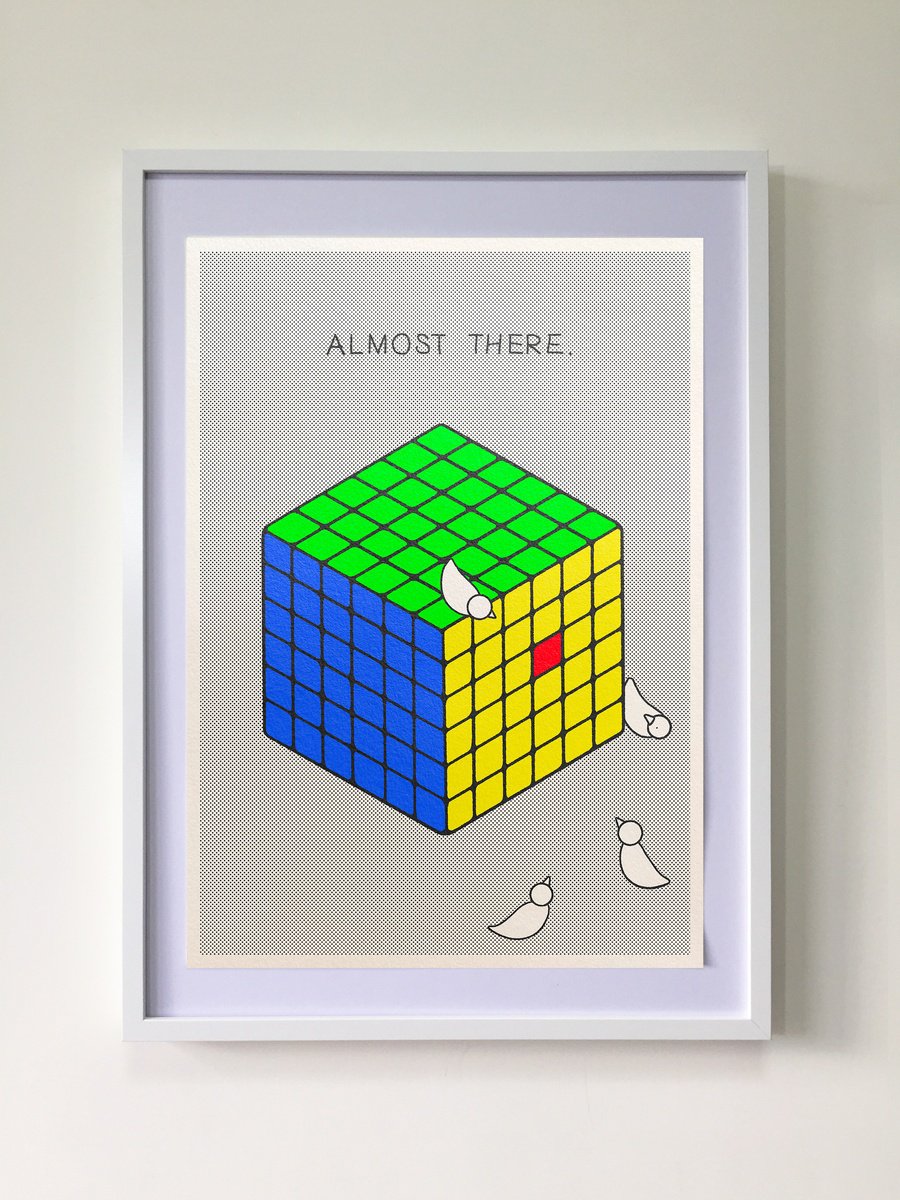 Illustrative Animal Giclee Print By Mr Clement, 17 X 23", Almost There, Original Artwork