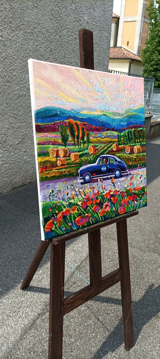 A Porsche and the poppies