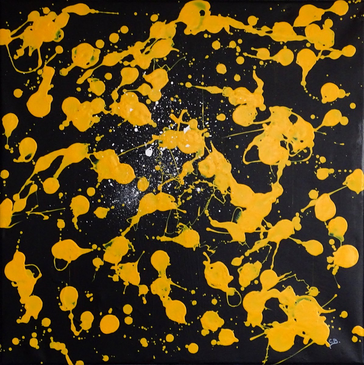 Abstract Acrylic Painting By Cb., 24 X 24, Tomato Soup Or Not, Original Artwork