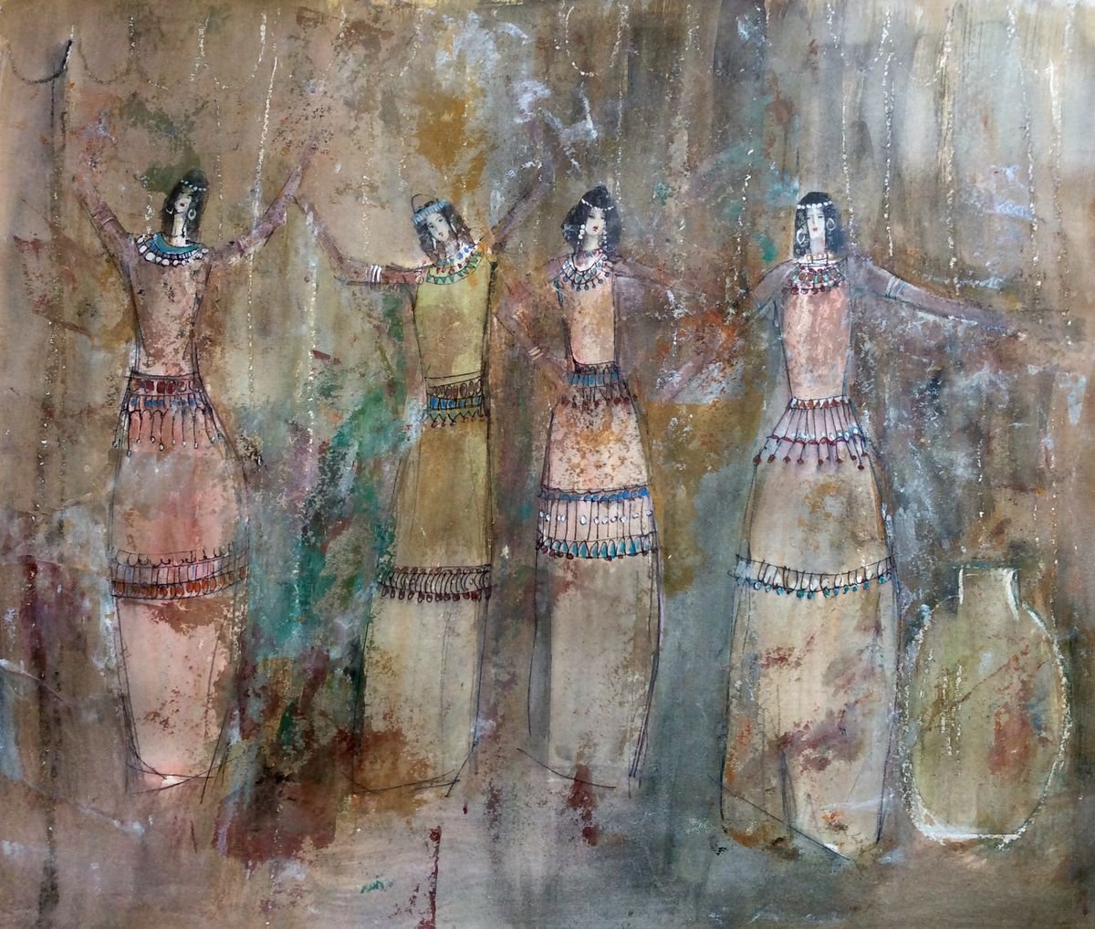 ANCENT DANCING GIRLS by Roma Mountjoy