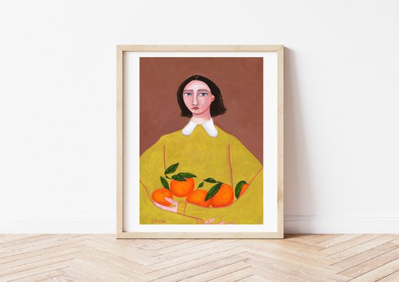 Lady Sitting with Oranges