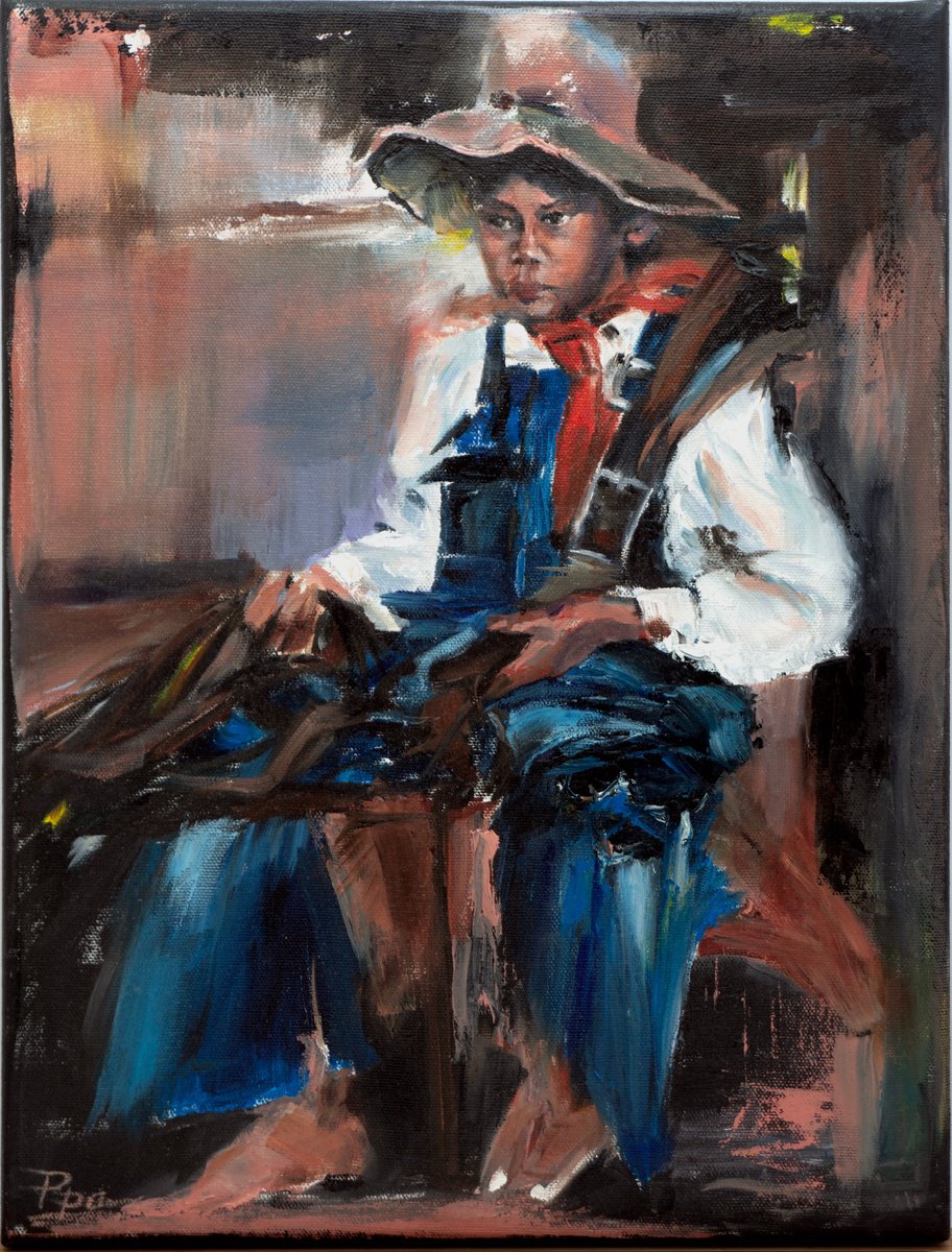 Little Cowboy - ? After Nikolai Fechin By Olga Tchefranov (Shefranov), 12 X 16, Artwork For Sale On Artfinder
