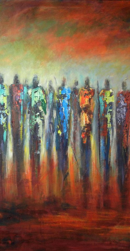 The Masses - Maasai Warriors - 60x48 by BenWill