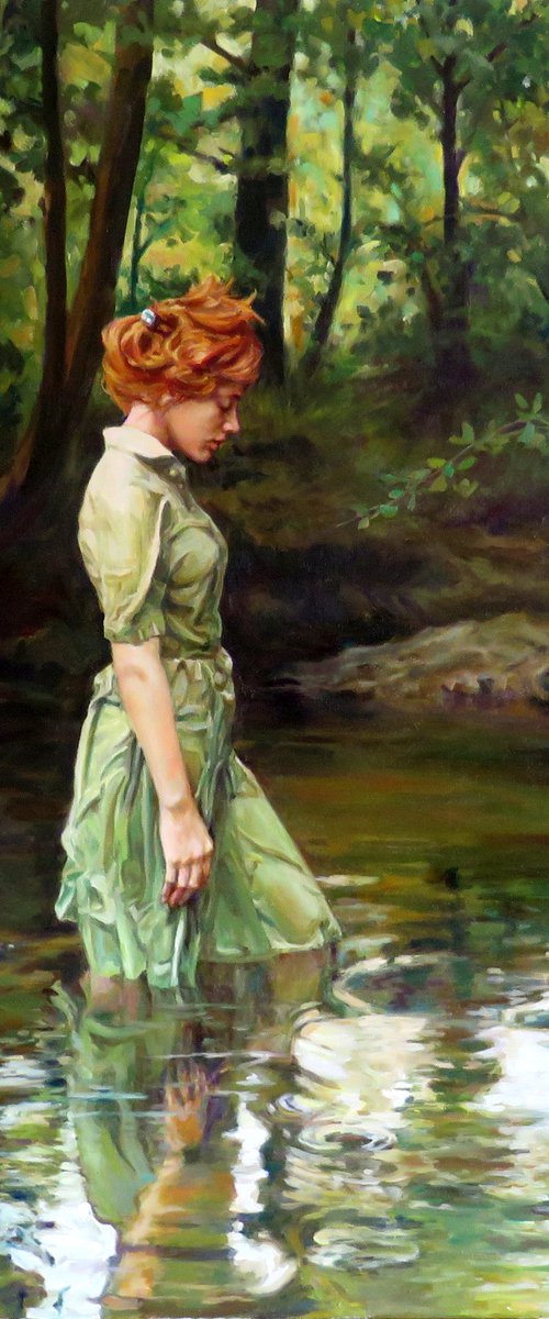 Lakeside, Contemporary,Figurative by QI Debrah