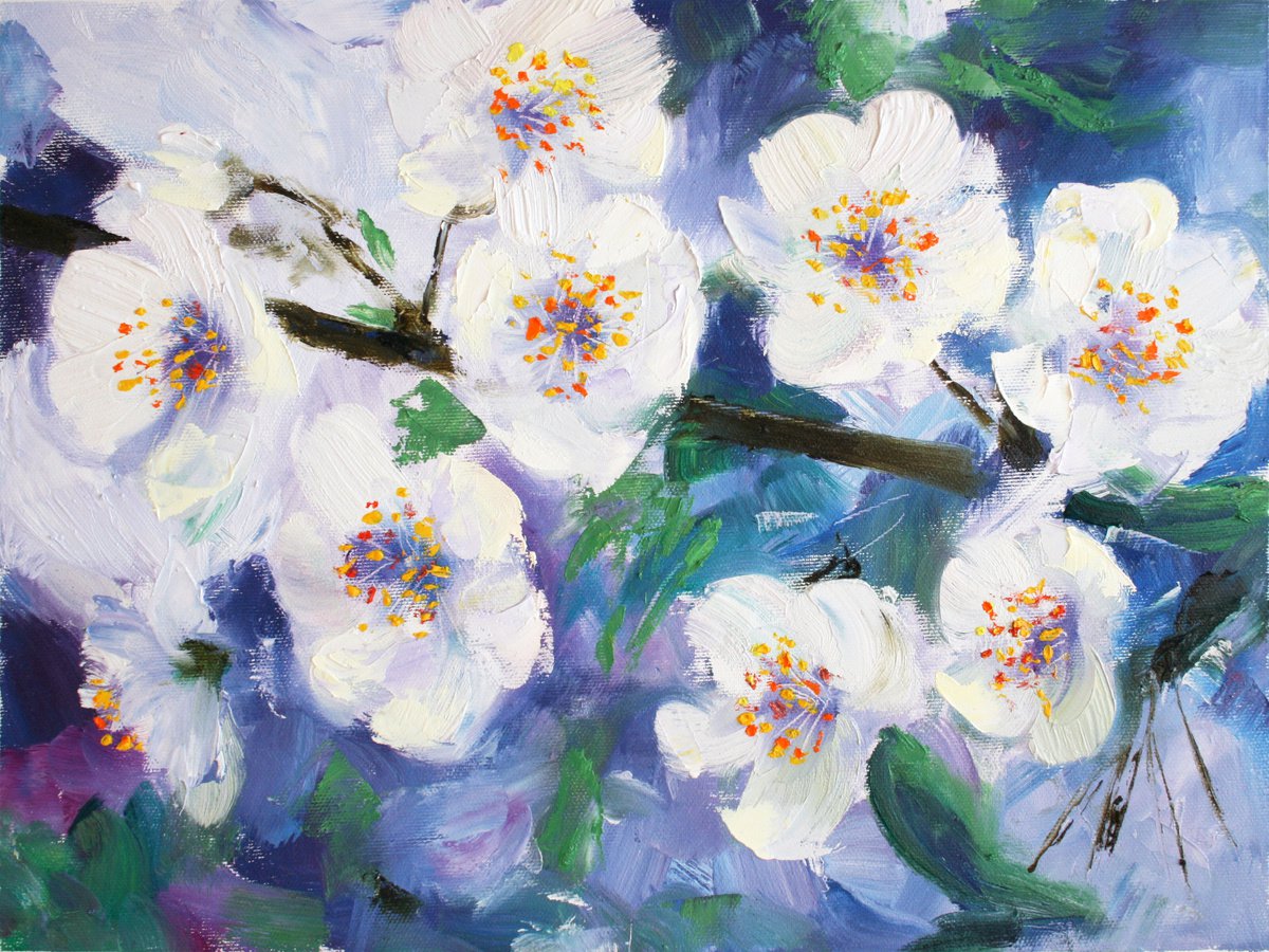 Cherry Blossoms By Salana Art / Svetlana Samovarova, 16 X 12, Artwork For Sale On Artfinder