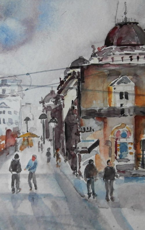 STREET  /23.5 x 16 cm by Zoran Mihajlović Muza