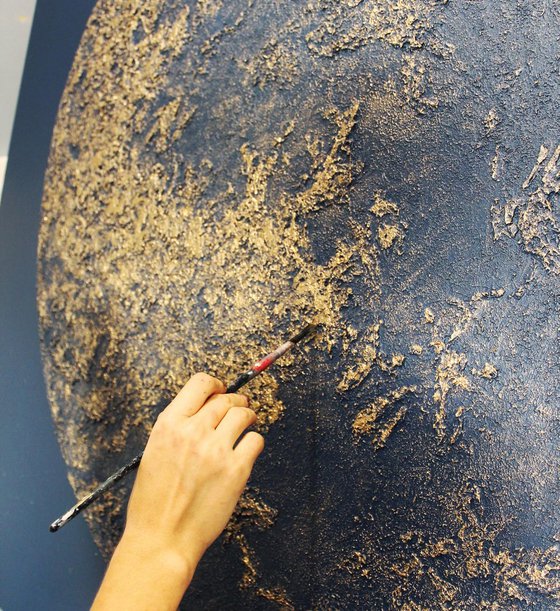 "Moon" Gold moon abstract art