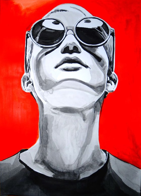 Girl with sunglasses #2 / 70 X 50 cm