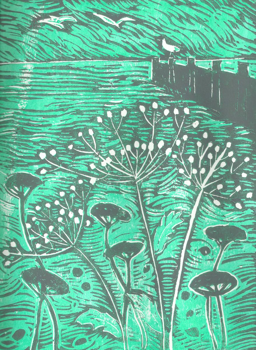Seed heads by the Sea- Emerald by Mary Stubberfield