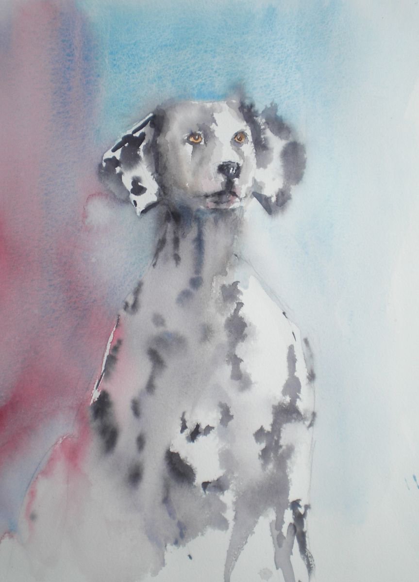 Expressive Animal Watercolour By Giorgio Gosti, 11 X 15, Dalmatian, Original Artwork