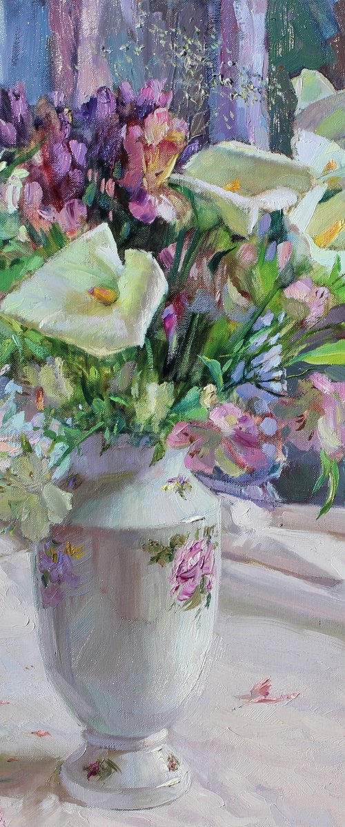 Bouquet with calla lilies by Volodymyr Tarabanov
