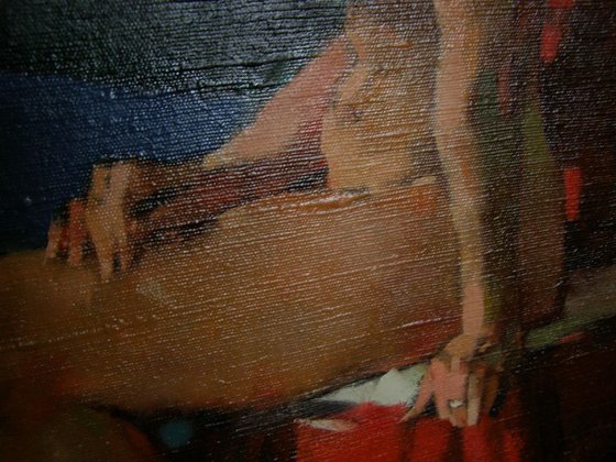 The Nude Model In Studio. oil on canvas. 75x75cm.