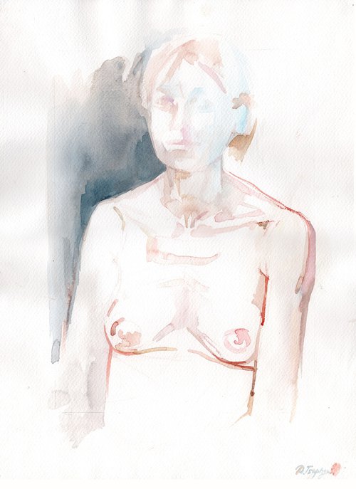 Female Nude sitting by Darya Tsaptsyna