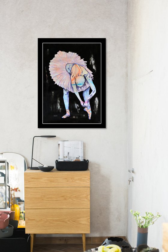 Ballerina - Vibrations Mixed Media Original Modern Art Painting