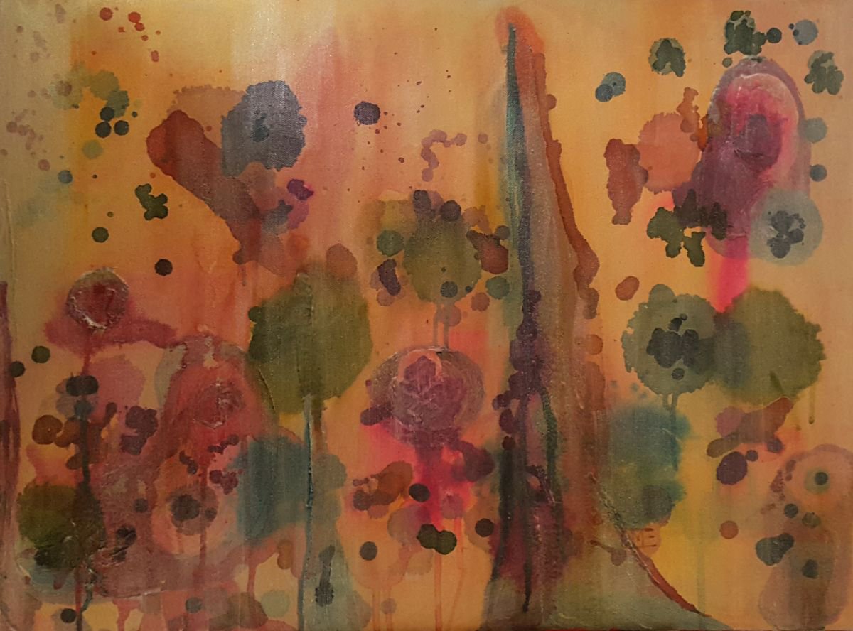 Organic Abstract Painting By Shelli Finch, 20 X 16", Abracadabra, Original Artwork