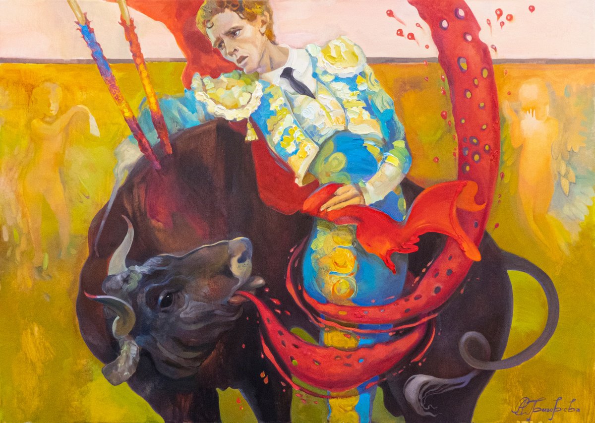 Impressionistic Portrait Oil Painting By Anastasiia Grygorieva, 51 X 35, Die, For I Am Dying, Original Artwork