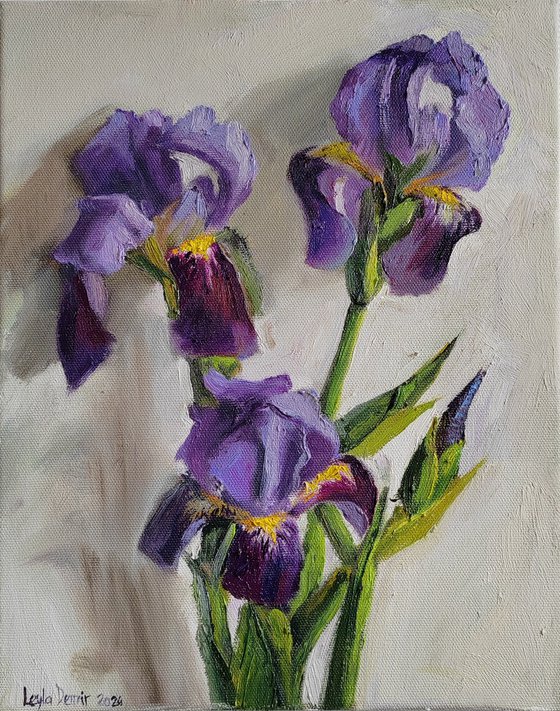 Purple iris bouquet