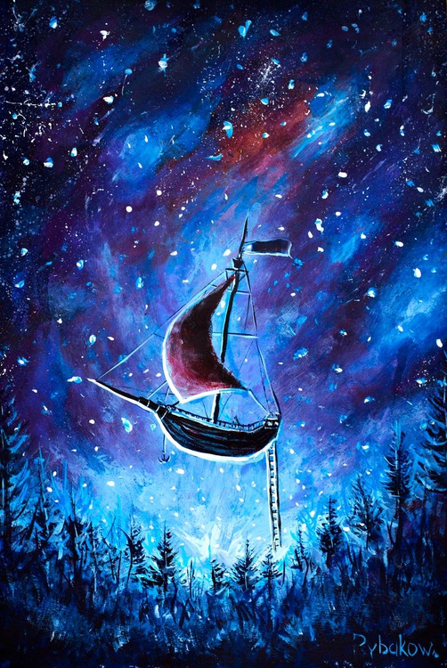 Original Acrylic Oil Painting On Paper Flying A Artfinder