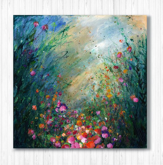 Here Comes The Rain - Floral Painting by Kathy Morton Stanion