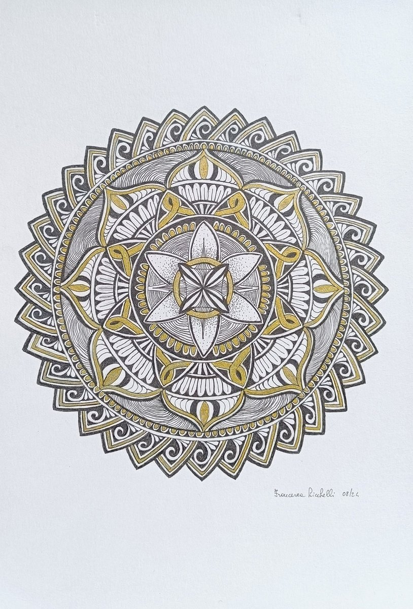 Black and Gold Mandala by Francesca Licchelli