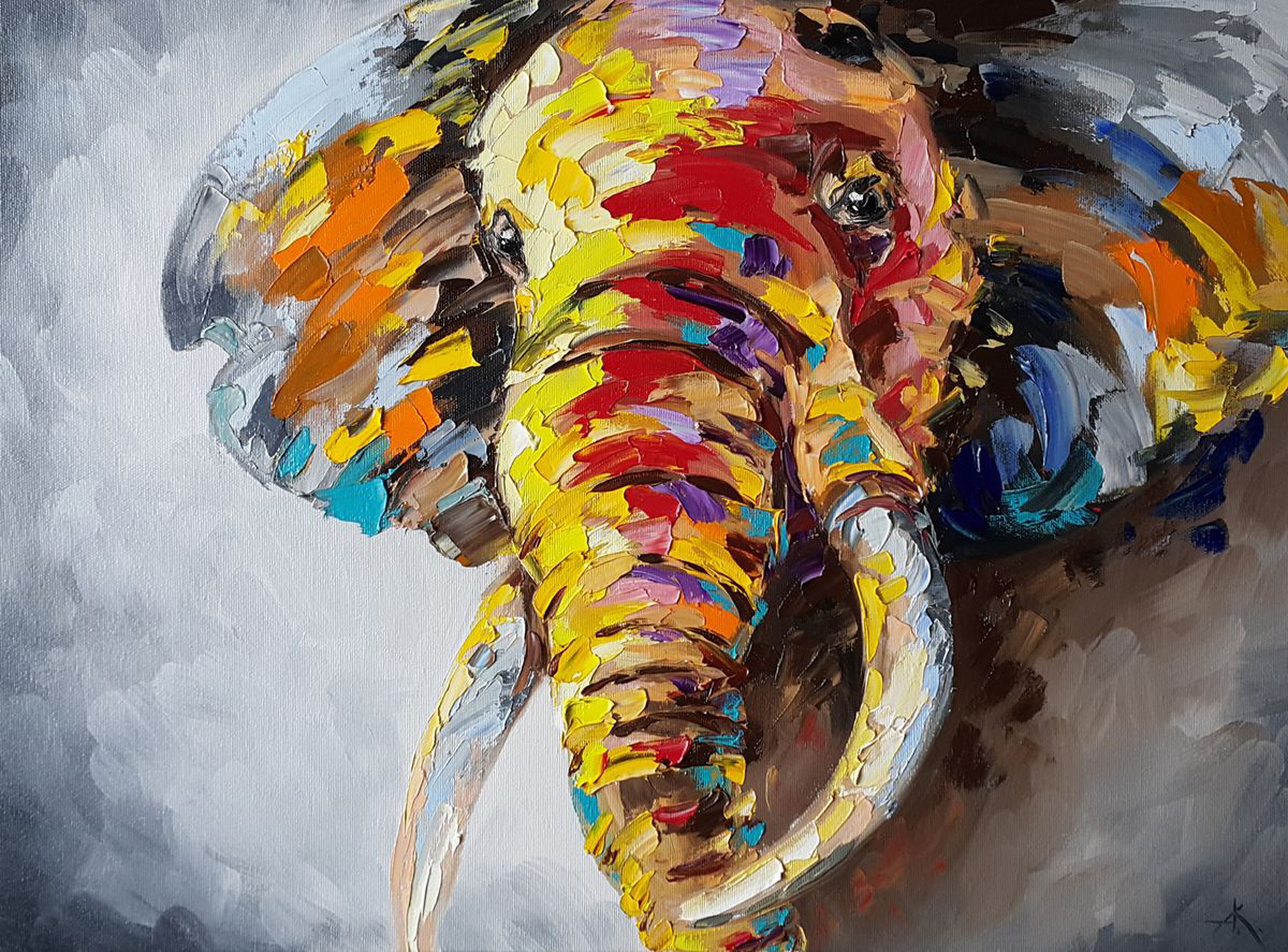 African Elephant Painting On Canvas Animals O Artfinder