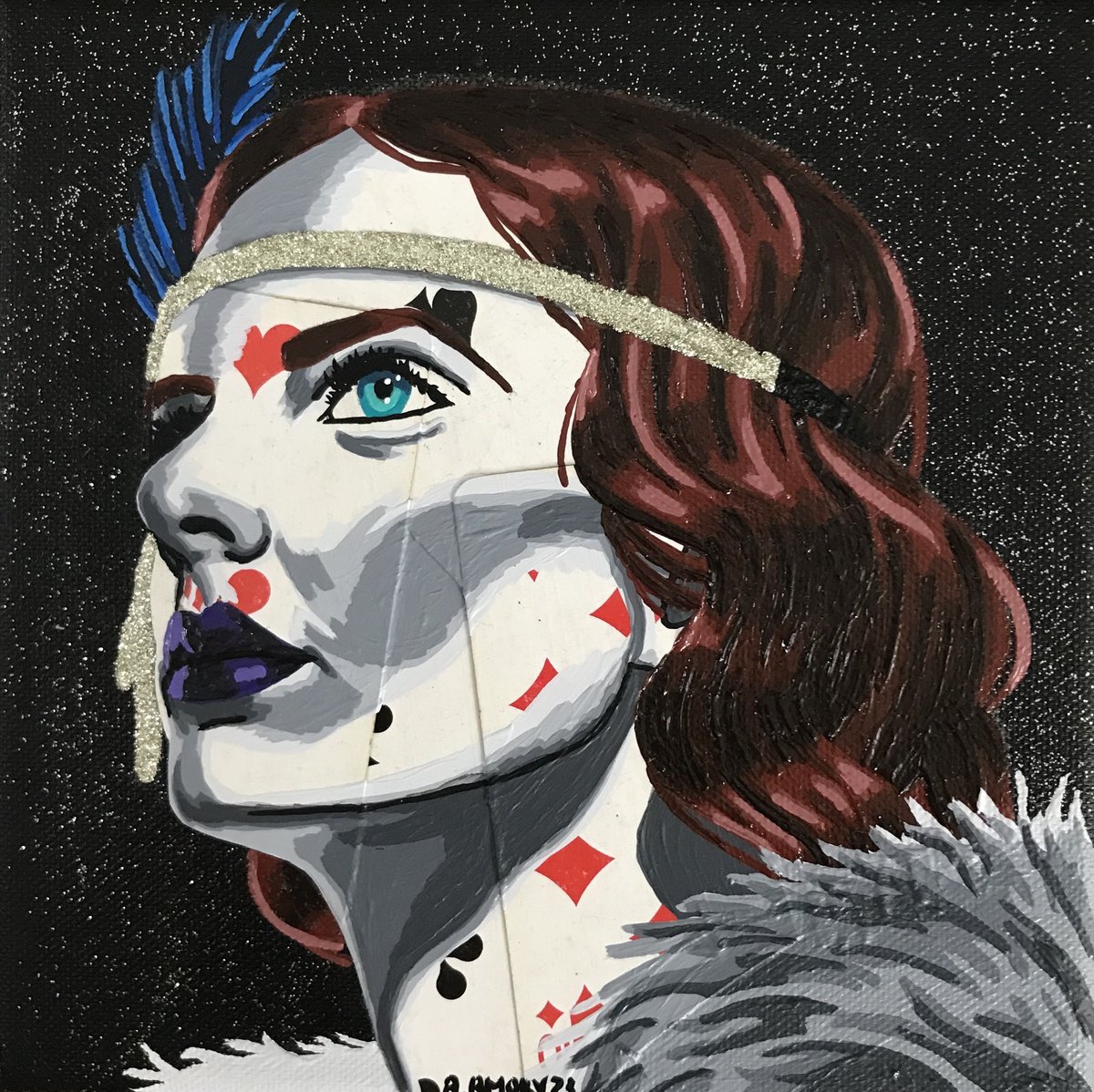 Portrait Collage By Annabelle Amory, 8 X 8, Tamara, Original Artwork