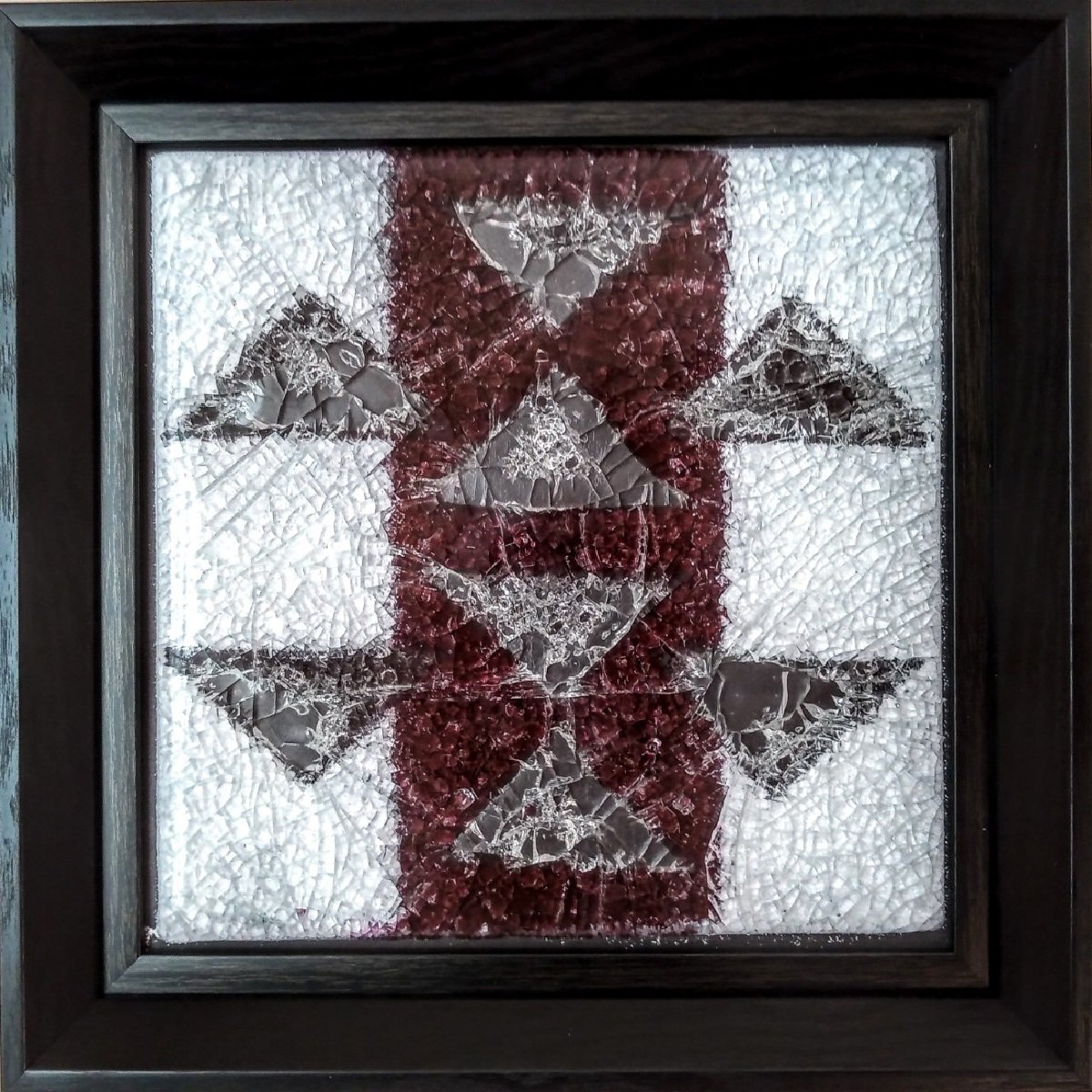 Geometric Abstract Relief By Rossitza Trendafilova, 10 X 10", "Ethno", Original Artwork